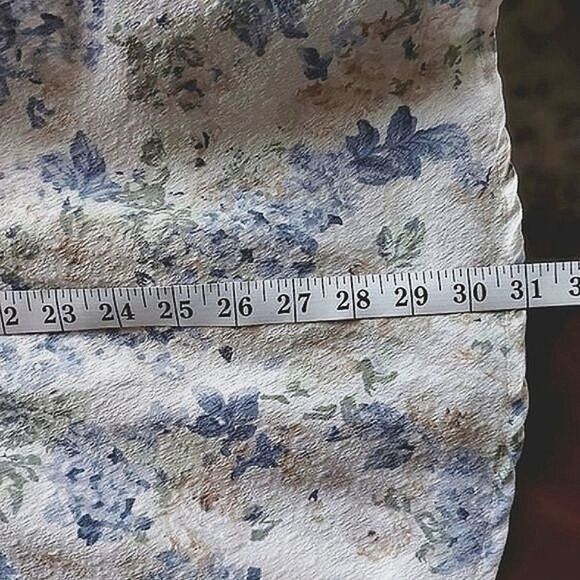 Vtg white floral print babydoll ribbon tie full skirt mini dress - Picture 10 of 16